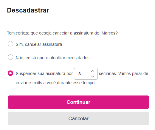 Pausa de inscrição